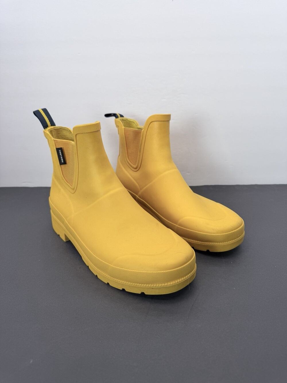 Tretorn Lina Women Yellow Chelsea Rain Boots Waterproof Rubber Size 8 As Is